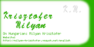 krisztofer milyan business card